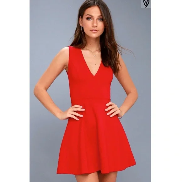 open lace back dress NWT Lulus Add Some Glam Wine Red Satin Tie-Back Skater Dress Size Larg   Ernest Grace